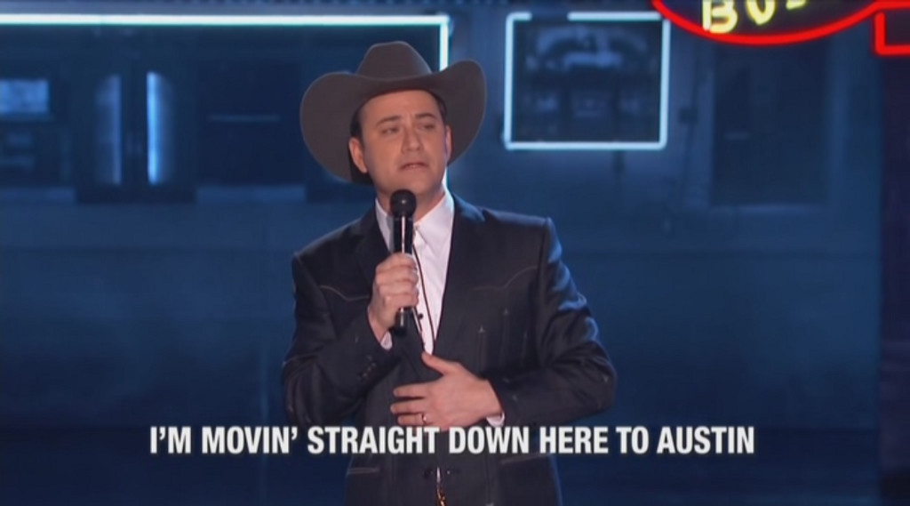 Jimmy Kimmel Hints At Moving To Austin While Singing About Willie Nelson’s Bong