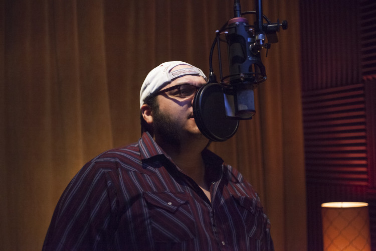 A.J. Guel laying down vocals at 512 Studios. Photo: Keith Trochta