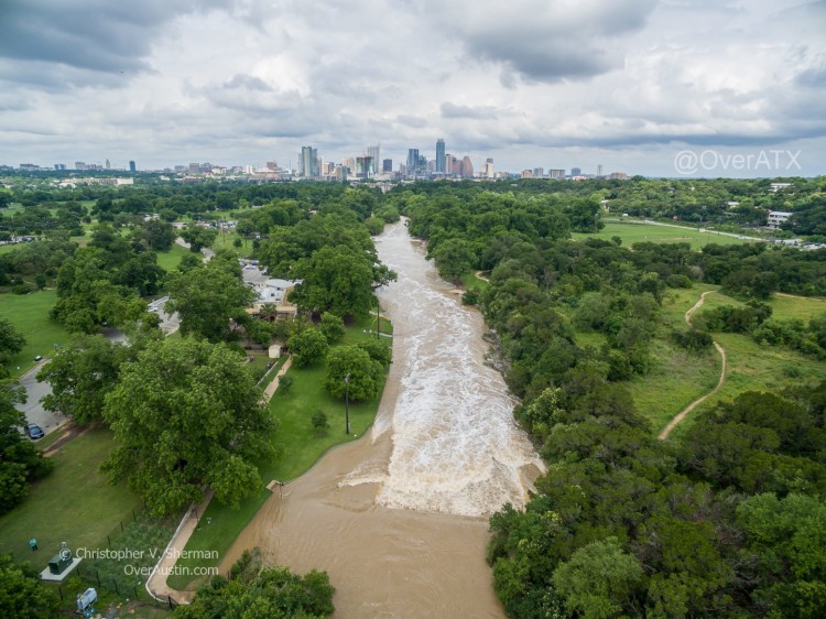 Barton Springs from the sky, courtesy of Chris Sherman at OverAustin.