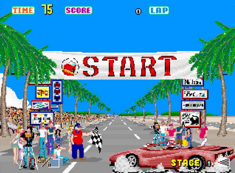 OutRun car racing game pinballz arcade old school