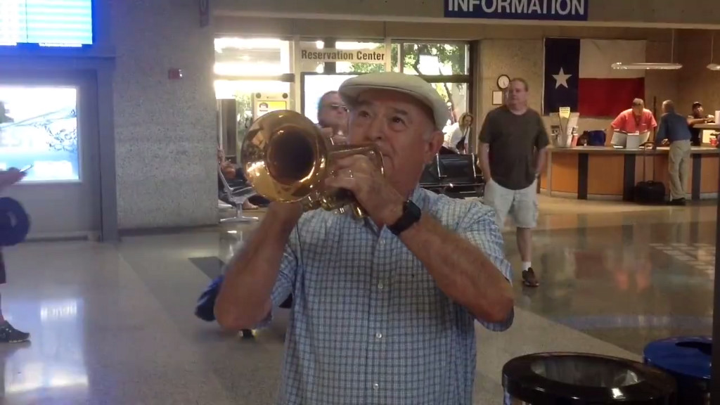 Watch This Man Serenade His Wife With A Trumpet Solo At Austin’s Airport