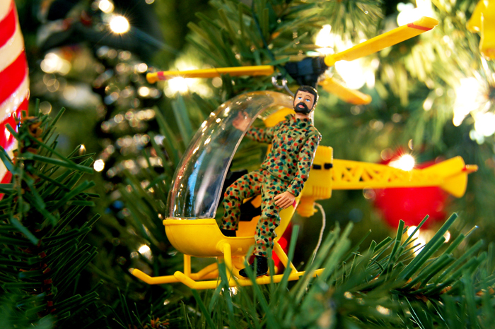 G.I. Joe christmas tree ornament UT university texas keep austin weird holiday spirit