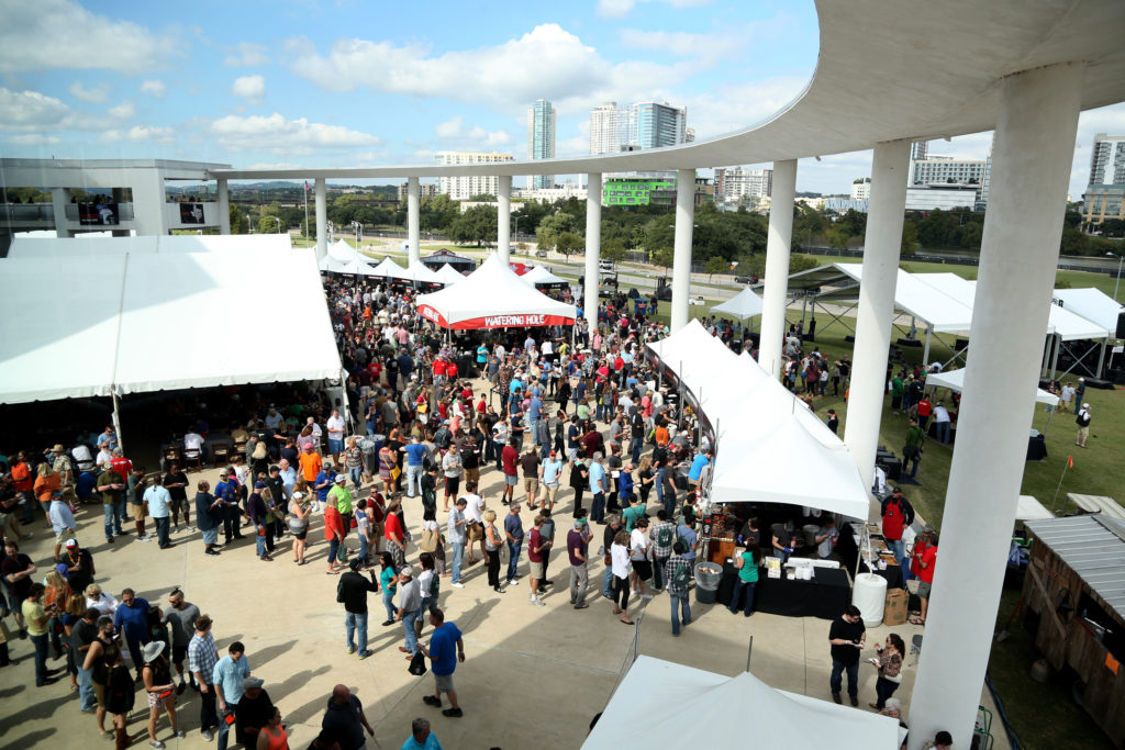 Aerial view of the 2015 Texas Monthly BBQ Fest. Photo by Gary Miller. 