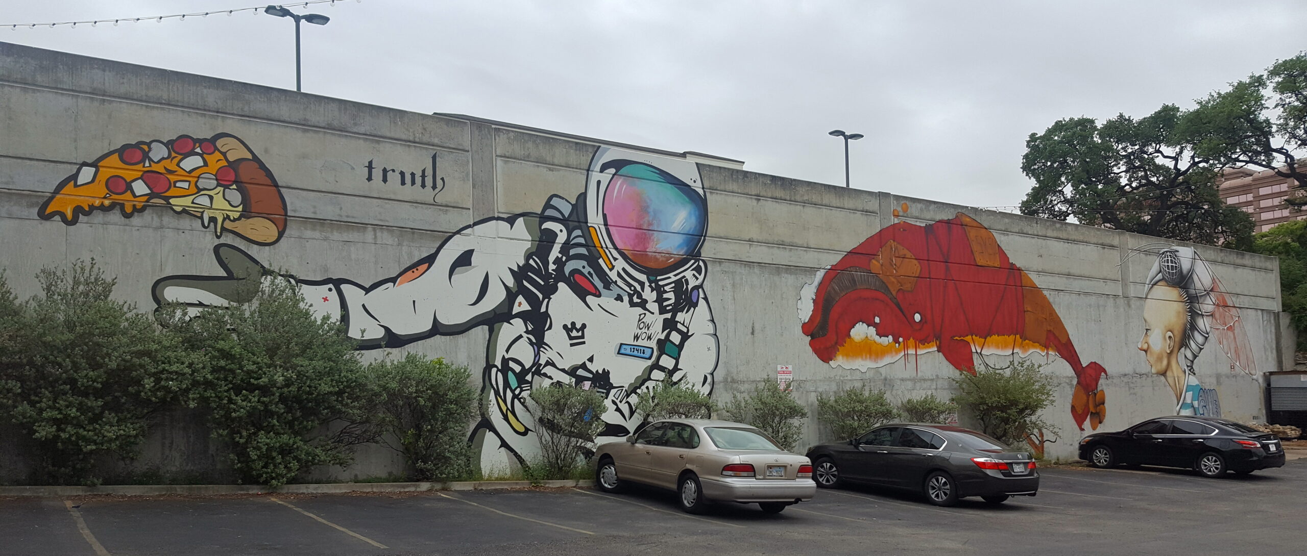 Astronaut Pizza Mural