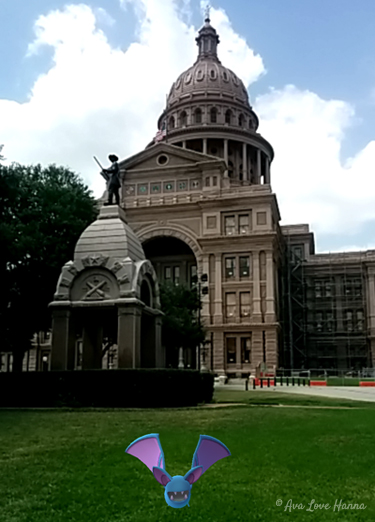 Zubat in front of the Texas State Capitol