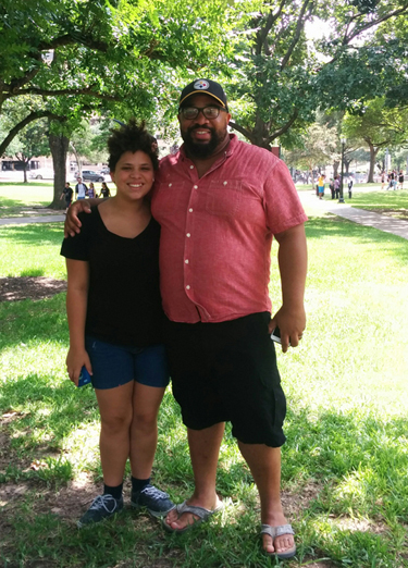 Trevor Bissell and his daughter, Bethany, at The Texas State Capitol.