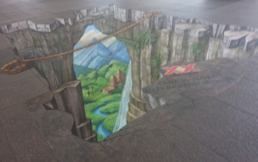 Photos of the Completed 3D Chalk Art Project