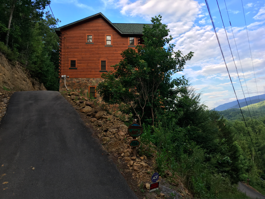 Our three-story cabin near Gatlinburg, Tennessee. Photo by Heidi Gollub, Big Family TravelingMom. 