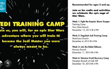 Jedi Training Camp at the Austin Public Library